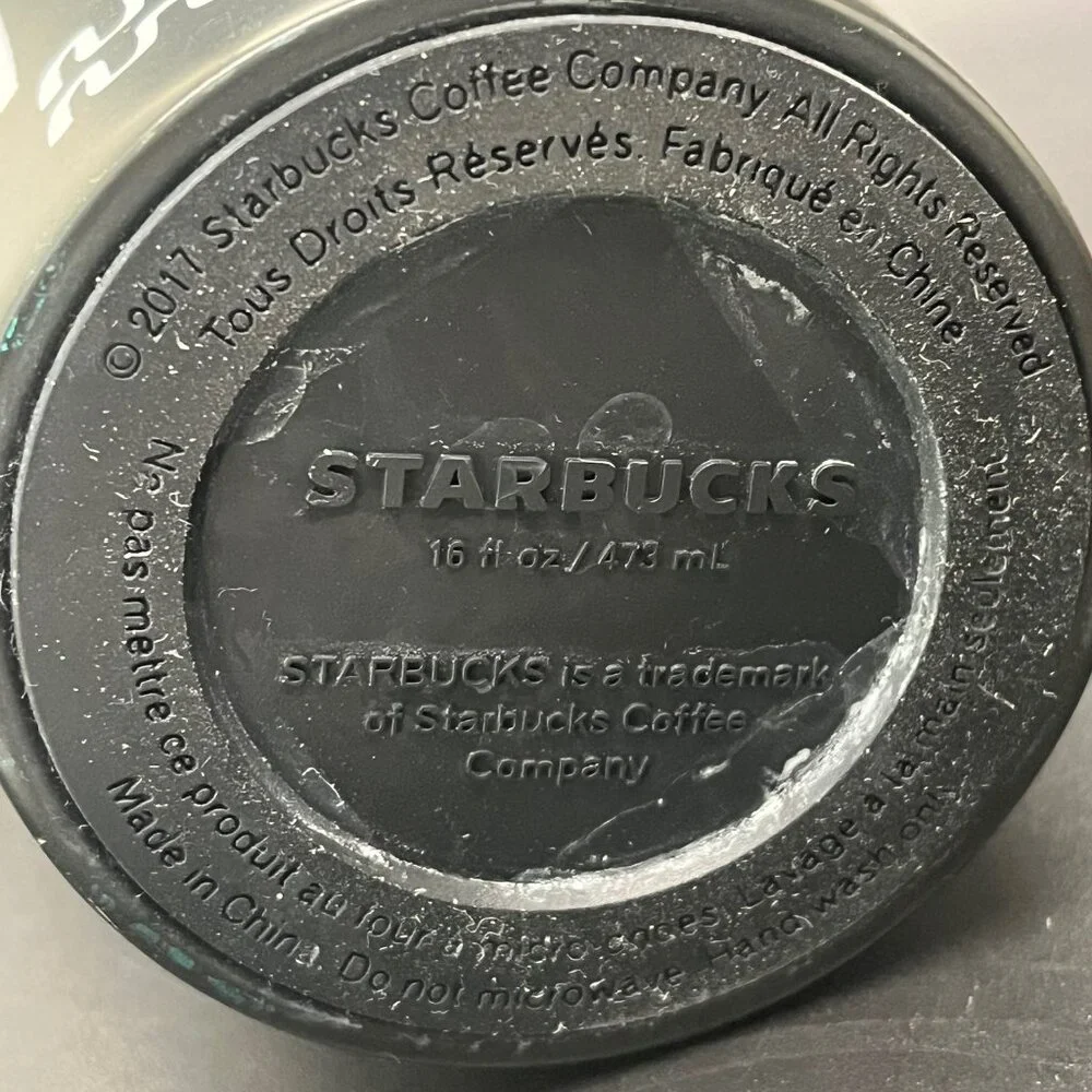 2017 Starbucks 16 oz Refill‎ Tumbler; Black/White Eye; Insulated; Rare Steel